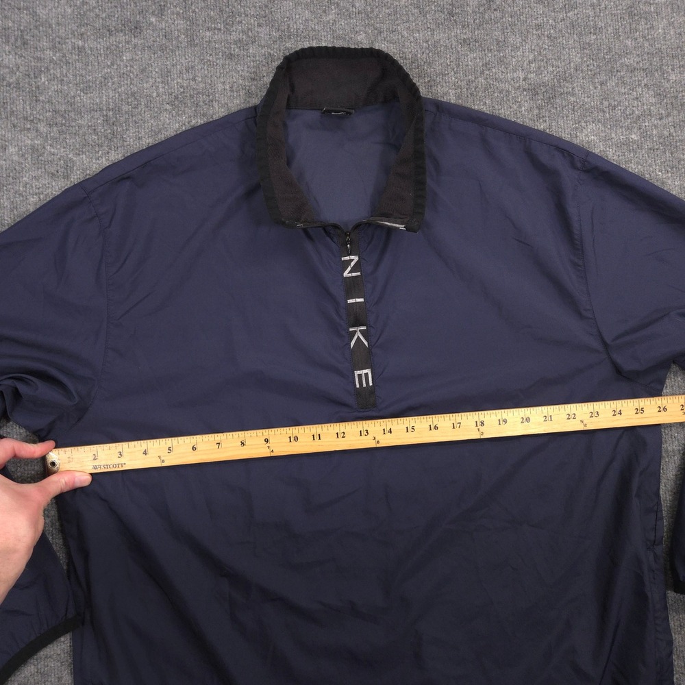 Vintage Nike Windbreaker Jacket Mens XL Navy Spell Out Zipper Placket Pockets - Picture 6 of 14